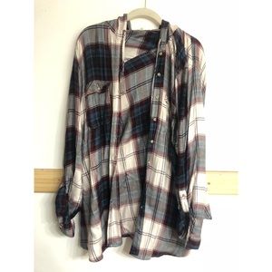 Hooded button up flannel